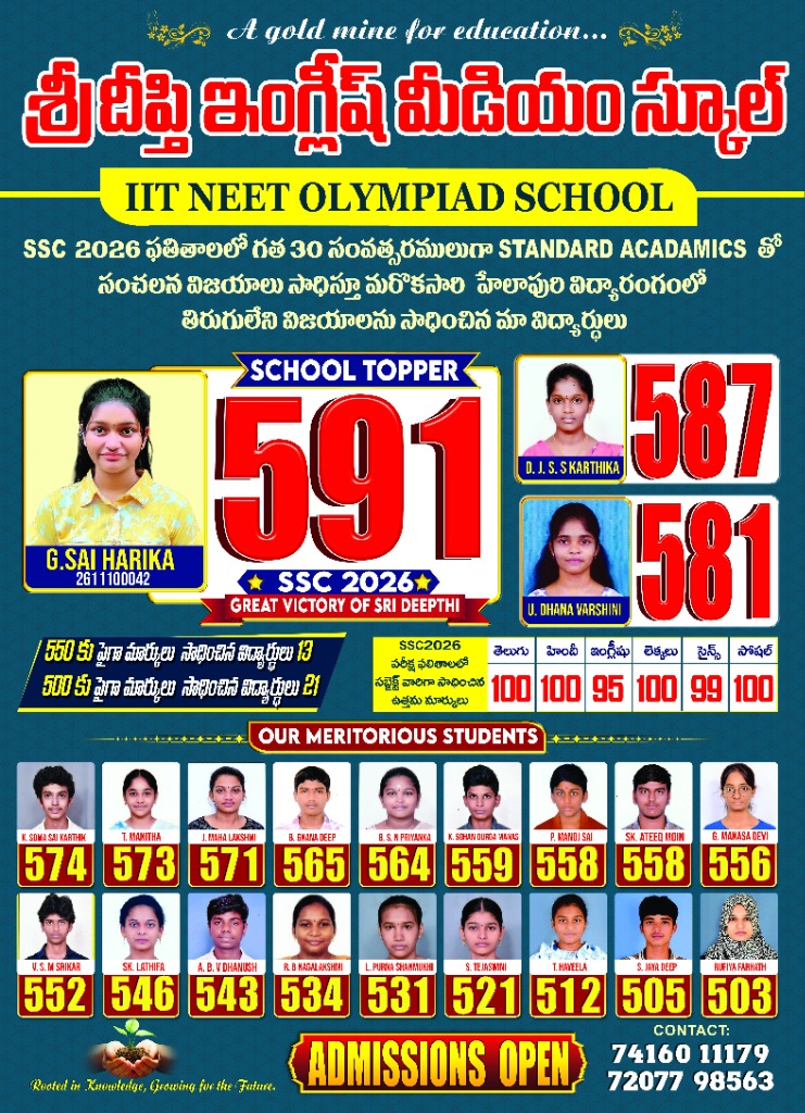 SSC 2026 Results — Sri Deepthi English Medium School
